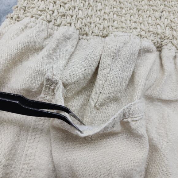 Rewash Pants Womens L Tan Khaki Linen Blend Pull On Wide Leg Casual Pockets - Picture 4 of 13